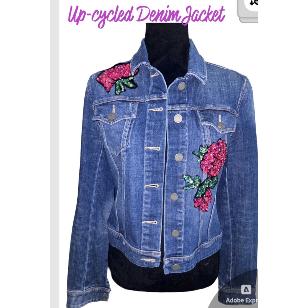 Up-cycled Denim Jacket With Rhinestones